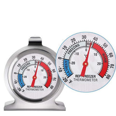 Compact Stainless Steel Refrigerator and Freezer Thermometer - 2 Inch Accuracy