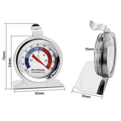 Compact Stainless Steel Refrigerator and Freezer Thermometer - 2 Inch Accuracy