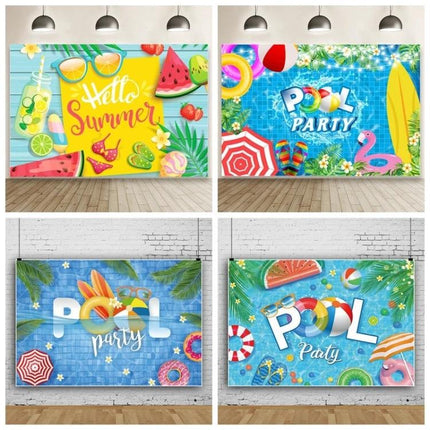 80x120cm Swimming Ring Backdrop for Summer Parties - vinyl photo cloth pool ring cartoon backdrop for pool parties and summer photo booths