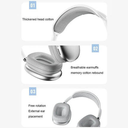 Wireless Bluetooth Headphones With Noise Reduction with memory foam ear covers, thickened padding and multiple playback modes
