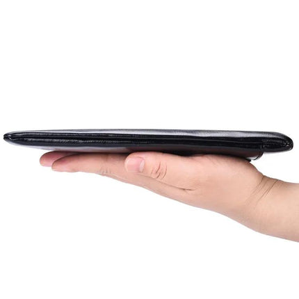 Men's Long Leather Wallet With Zipper Phone Bag Black