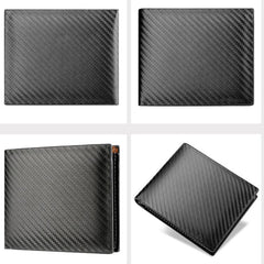 Carbon Fiber Men's Business Wallet - Elegant Horizontal Card Holder