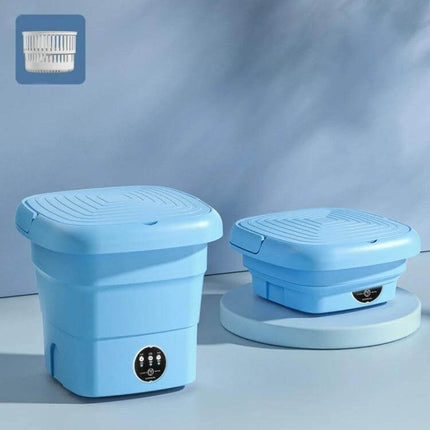 Compact Portable Folding Washer For Small Loads Lake Blue - foldable 4.5L portable washer in lake blue for underwear, socks, baby clothes, and small towels