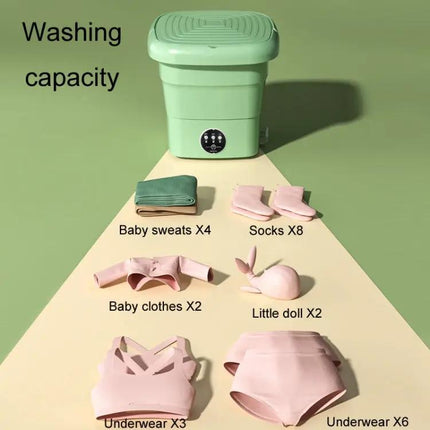 Compact Portable Folding Washer For Small Loads Lake Blue | Syndmart