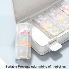 Weekly Pill Organizer with 24 Compartments for 3 Daily Doses – Moisture-Proof and Portable Medication Storage Box