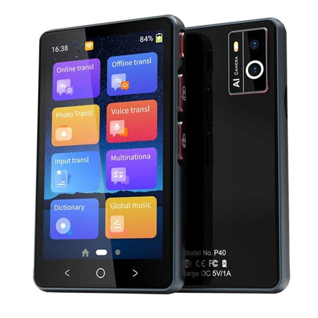 Compact Translator for Travel and Daily Language Needs - pocket AI translator showing photo, voice, offline and online translation modes on screen