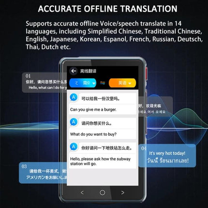Compact Translator for Travel and Daily Language Needs handheld device showing offline voice and photo translation on screen for travel conversations