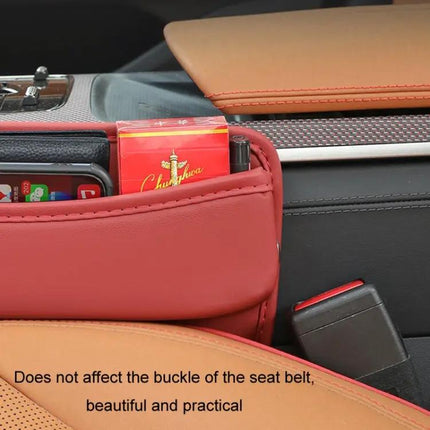 Leather Car Gap Organizer Keeps Seat Area Clutter Free