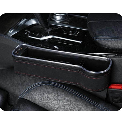 Car Central Control Seat Gap Storage Box Wine Red Everyday Use - wine red ABS gap organizer with built-in charging for phones