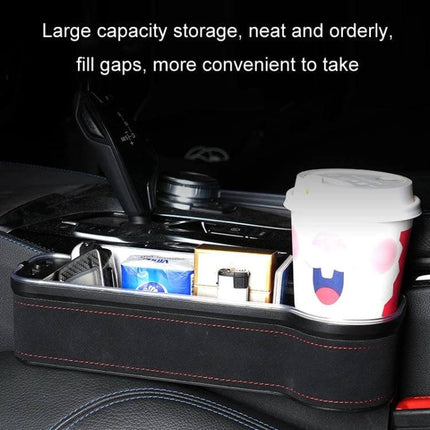 Car Central Control Seat Gap Storage Box Wine Red Everyday Use - wine red ABS gap organizer with cup holder and charging slots
