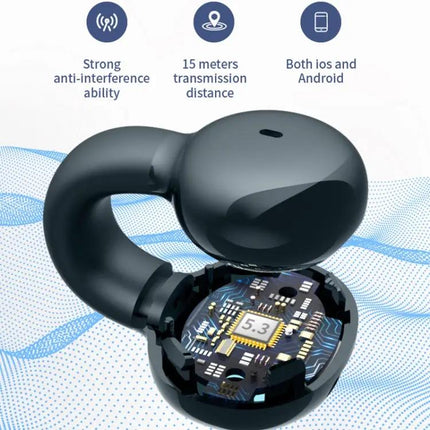 Single Ear Stereo Ear Clamp Type Bone Conduction Bluetooth Earphone, YX09 (Black), YX09 (White), YX09 (Skin Color)