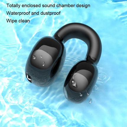 Clip On Bluetooth Earphones With Secure Outside Ear Clip For Commute black waterproof clip-ear design for workouts