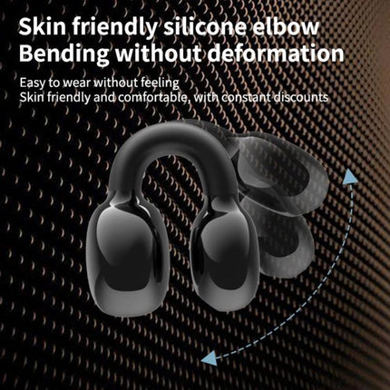 Clip On Bluetooth Earphones With Secure Outside Ear Clip For Commute - skin-friendly silicone clip, flexible, non-insertive fit