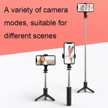 CYKE Tripod for Everyday Phone Photos and Videos showing three tripod heights with phones for horizontal and vertical shots, hands-free remote control