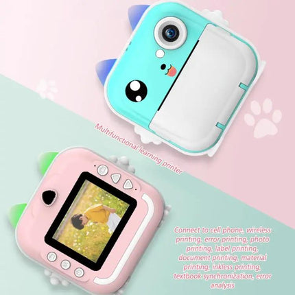 Children's Instant Camera With Cute Bunny Ears And Printer