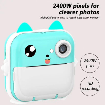 Children's Instant Camera With Cute Bunny Ears And Printer