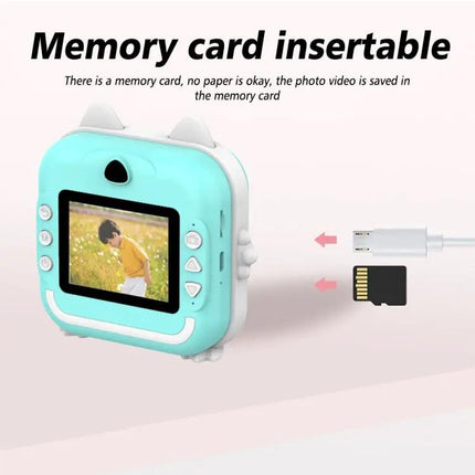 Children's Instant Camera With Cute Bunny Ears And Printer