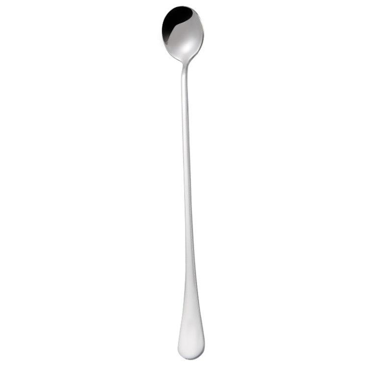 Thickened Round Mixing Spoon with Long Handle - 304 Stainless Steel for Coffee and Ice Drinks