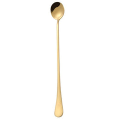 Thickened Round Mixing Spoon with Long Handle - 304 Stainless Steel for Coffee and Ice Drinks