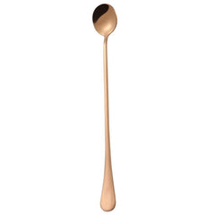 Thickened Round Mixing Spoon with Long Handle - 304 Stainless Steel for Coffee and Ice Drinks