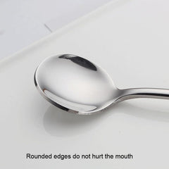 Thickened Round Mixing Spoon with Long Handle - 304 Stainless Steel for Coffee and Ice Drinks