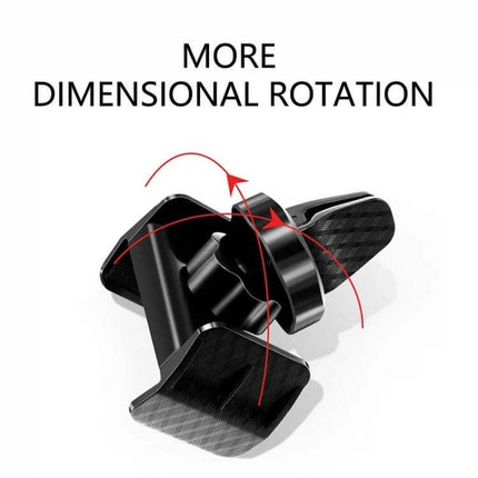 360 Degree Rotating Car Air Vent Phone Holder For GPS showing 360-degree swivel mount and vent clip for portrait and landscape use