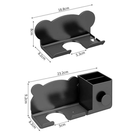Dyson Hair Dryer Wall Mounted Holder And Shelf For Bathroom black drill-free wall mount with shelf and accessory holder