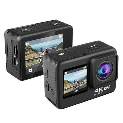 Versatile Waterproof Sports Camera for Outdoor Activities - 4K action camera with 170° wide-angle lens for cycling, diving, driving adventures