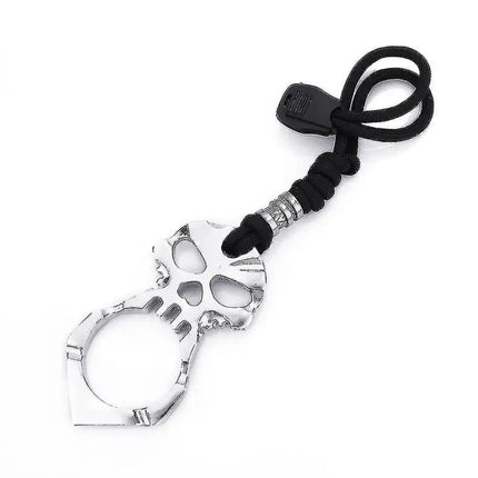 Rose Thorn Single Finger Buckle Keychain Skull Black | Syndmart