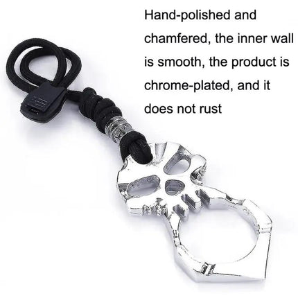 Rose Thorn Single Finger Buckle Keychain Skull Black | Syndmart