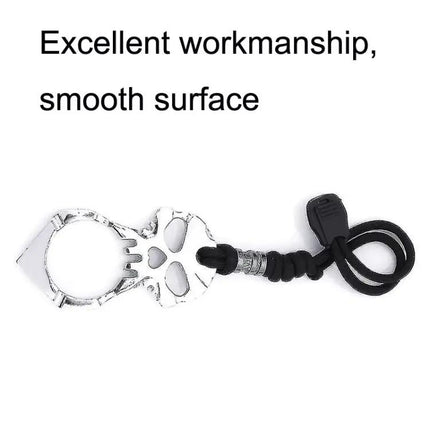 Rose Thorn Single Finger Buckle Keychain Skull Black | Syndmart