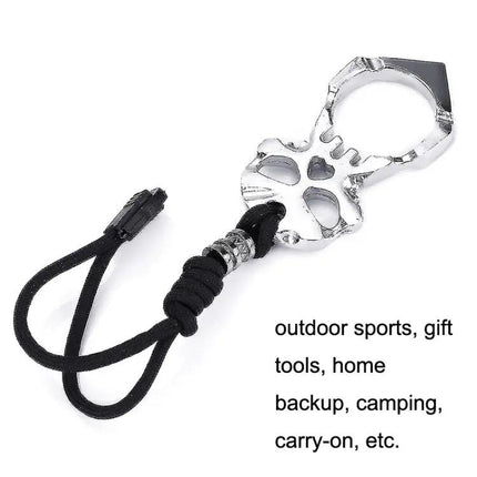 Rose Thorn Single Finger Buckle Keychain Skull Black | Syndmart