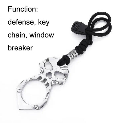 Rose Thorn Single Finger Buckle Keychain Skull Black | Syndmart