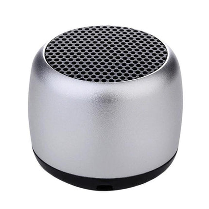 Compact Bluetooth Speaker For Travel And Daily Listening silver portable speaker pocket-sized with grille, lightweight for hikes and commutes