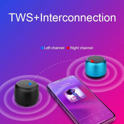 Compact Bluetooth Speaker For Travel And Daily Listening showing two TWS speakers left right channels with phone playback