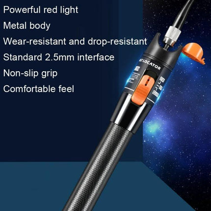 Portable Fiber Optic Red Light Test Pen for Detection Tools - portable metal body with non-slip grip and replaceable ceramic tip