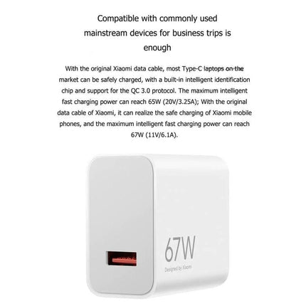 Original Xiaomi Charger for Everyday Home and Travel Use - compact 67W USB-C/USB-A wall charger for fast charging on-the-go