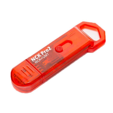 NCK PRO2 2-in-1 Dongle for Phone Unlocking and Resetting red translucent dongle on white background