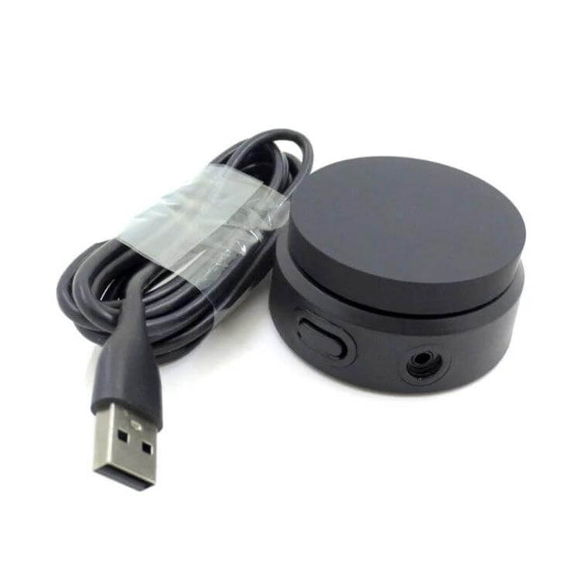 USB Audio Controller Cable for Gaming Headsets with Volume Control black round dial, inline sidetone and 3.5mm jack