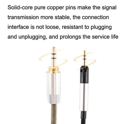 Sennheiser Compatible Headset Upgrade Cable with 3.5mm, 1.2m or 2m showing gold-plated 3.5mm connectors and durable braided cable