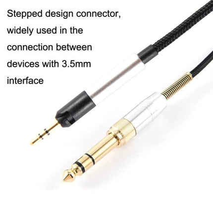 Sennheiser Compatible Headset Upgrade Cable with 3.5mm, 1.2m or 2m - gold 3.5mm to 6.35mm upgrade cable braided sheath