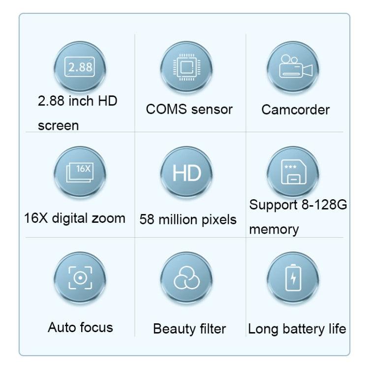 Compact 16X Zoom HD Digital Camera with 2.88 Inch IPS Display