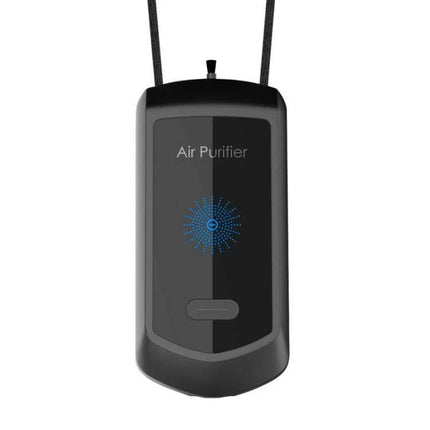 Mini Hanging Neck Negative Ion Air Purifier For Everyday Use - compact black neck-worn personal air purifier, 70×34×18mm, lightweight 42g