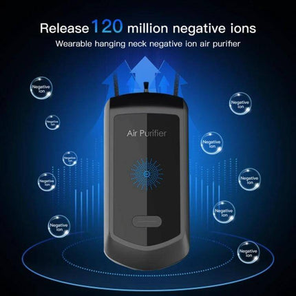 Mini Hanging Neck Negative Ion Air Purifier For Everyday Use - compact wearable air purifier releasing negative ions, 70×34×18mm, lightweight 42g