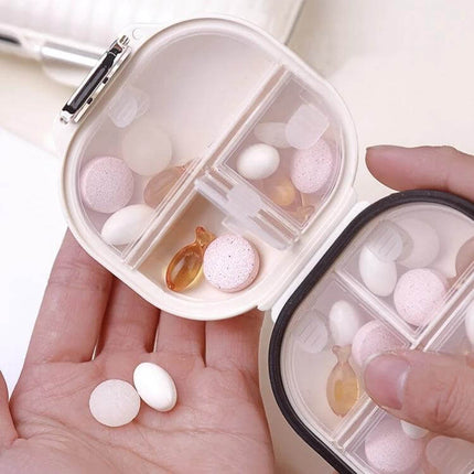 One Week Outdoor Travel Medicine Box, Portable and Airtight - palm-sized airtight 7-day pill organizer with compartments, moisture-proof seal