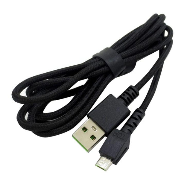 Razer USB Micro Charging Cable for Wireless Mouse Compatibility braided black cable with USB-A to micro-USB connectors