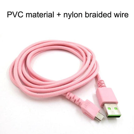 Razer USB Micro Charging Cable for Wireless Mouse Compatibility pink nylon braided USB to micro USB cable, strengthened wire, durable PVC