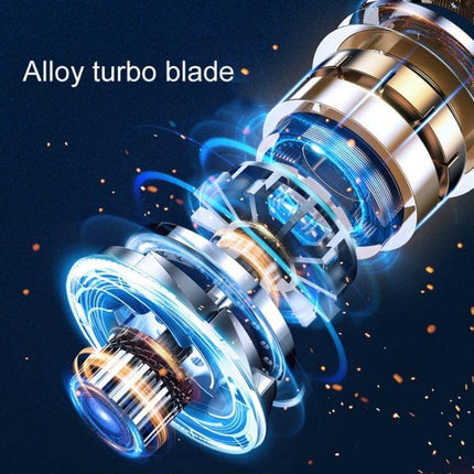 Wireless Car Vacuum Cleaner High Power For Quick Cleanups showing alloy turbo blade motor components and high-speed suction assembly