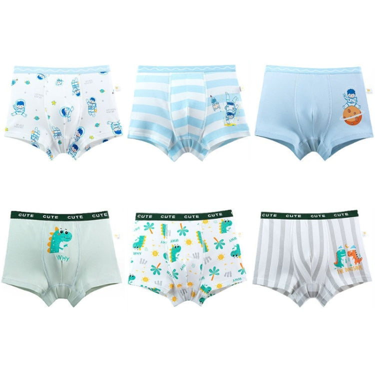 Lot de 6 boxers en coton à imprimé dessin animé pour enfants, très élastiques