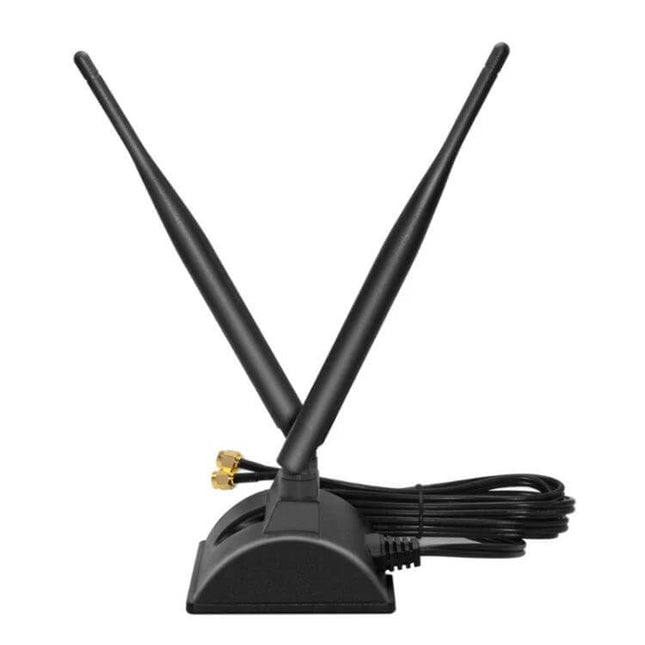 Magnetic Suction WiFi Antenna for Reliable Network Connectivity - dual-antenna with SMA/RP-SMA connectors and magnetic base for improved home office signal